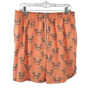 Life is Good Jake Hammock Men's Large "Canyon Orange" Lined Swim Trunks UPF‎ 50+